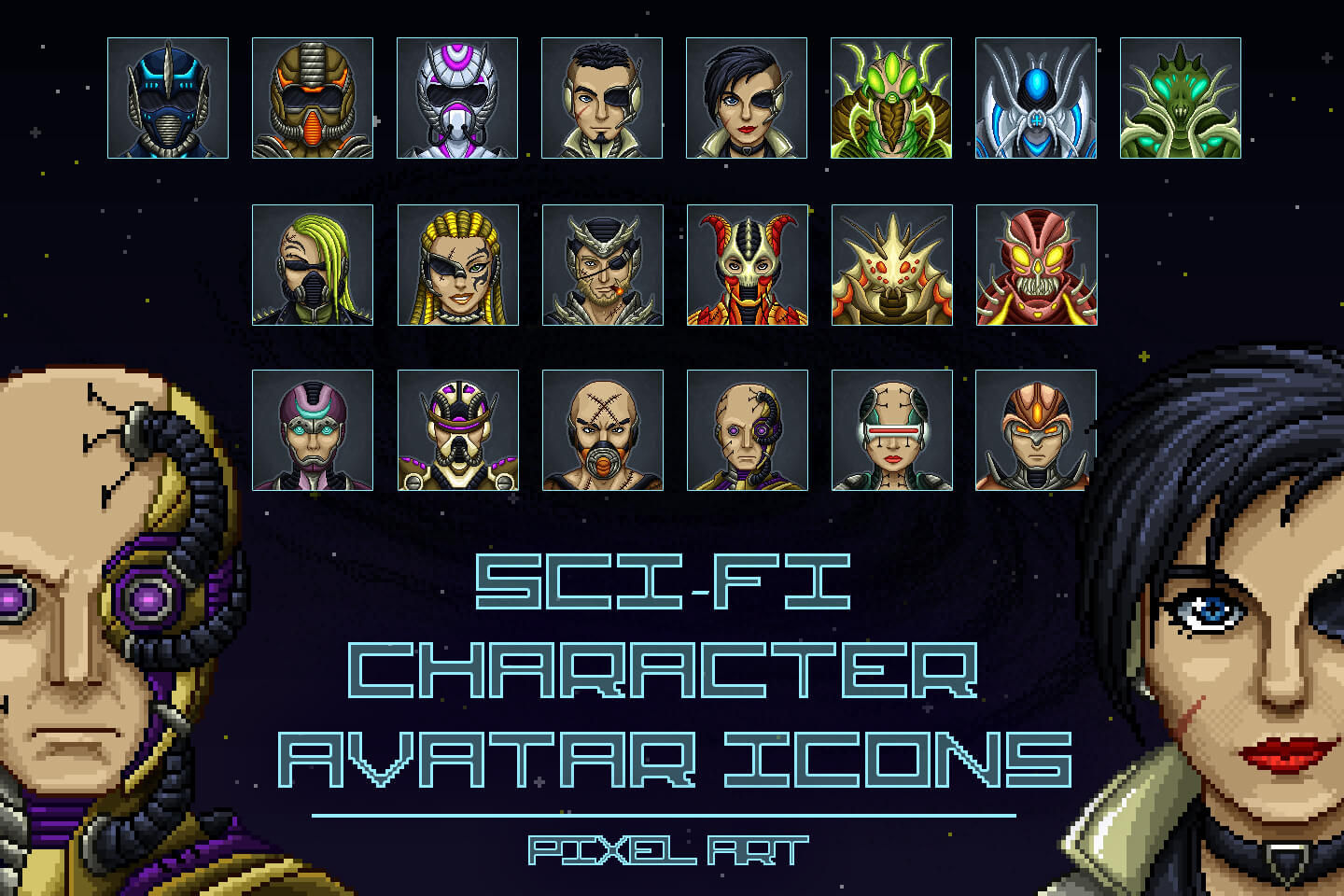 Wallpaper #chldGI8BtGB6xQ78YHF720 Pixel Art Sci Fi Character Avatar Icons Craftpixnet