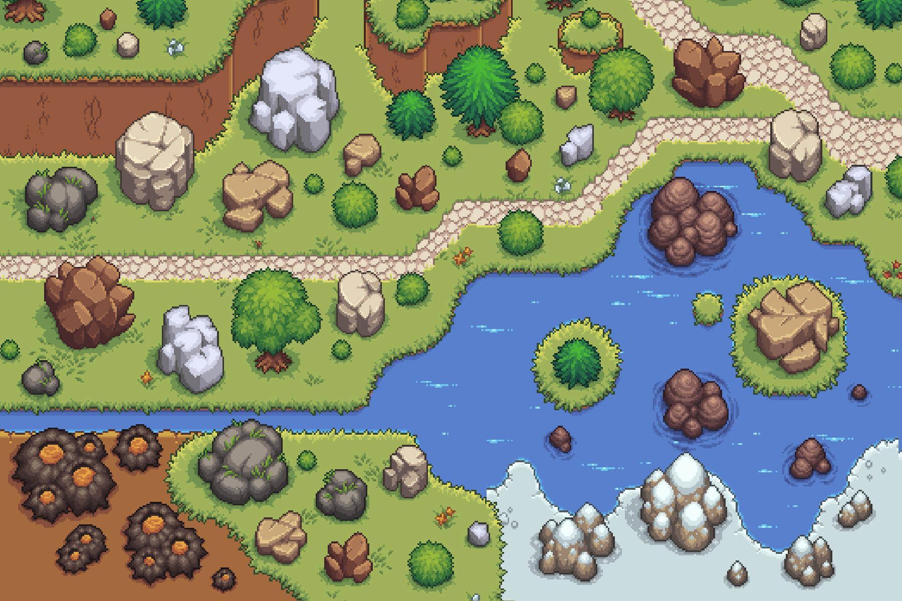 Wallpaper #sG3YZ5cBycdYOYFTvG9489 Free Rocks and Stones Top Down Pixel Art Craftpixnet
