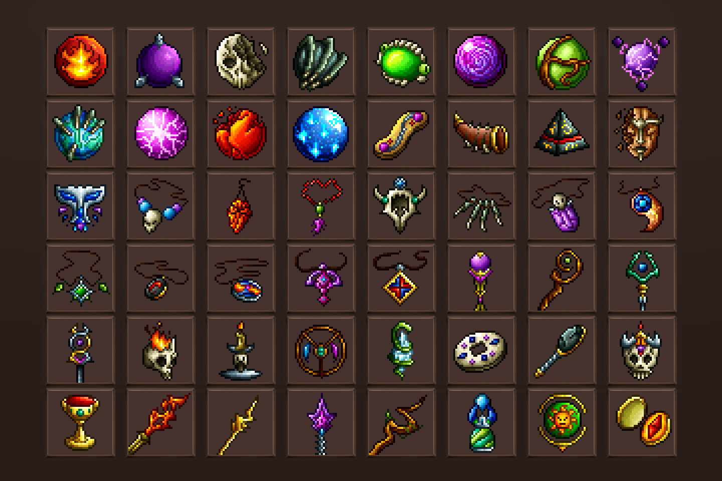 Wallpaper #1Gc765IBSpphPi3-00r61 Magic Artifacts Pixel Art Icons Craftpixnet