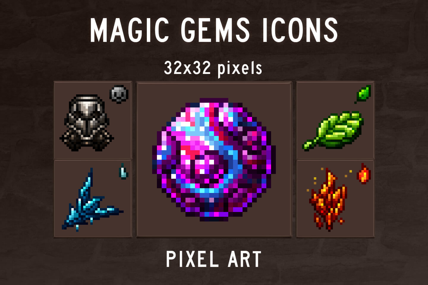 Wallpaper #1Gc765IBSpphPi3-00r622 Magic Gems Pixel Art Icons Craftpixnet