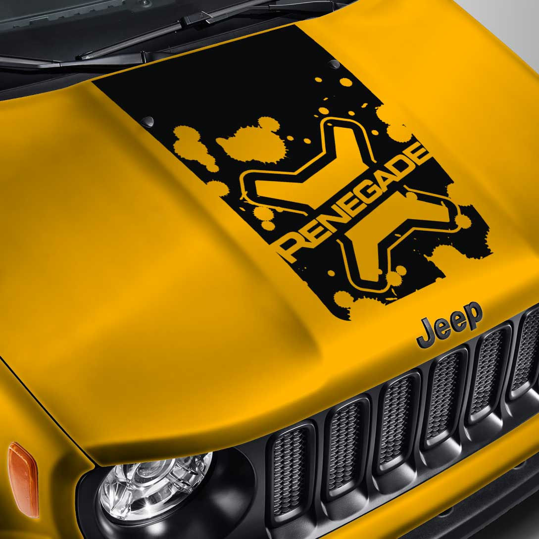 Wallpaper #uxnyO48BtGB6xQ78DbJj10 Jeep Renegade Lettered Logo Blackout Splatter Hood Decal Skunkmonkey