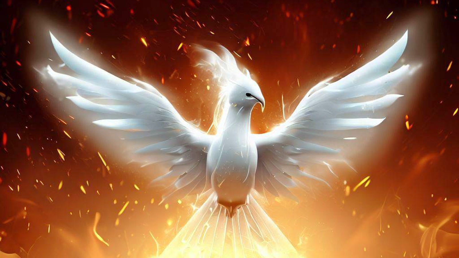 Wallpaper #2bc96 Image of a Majestic White Fire Phoenix on Craiyon