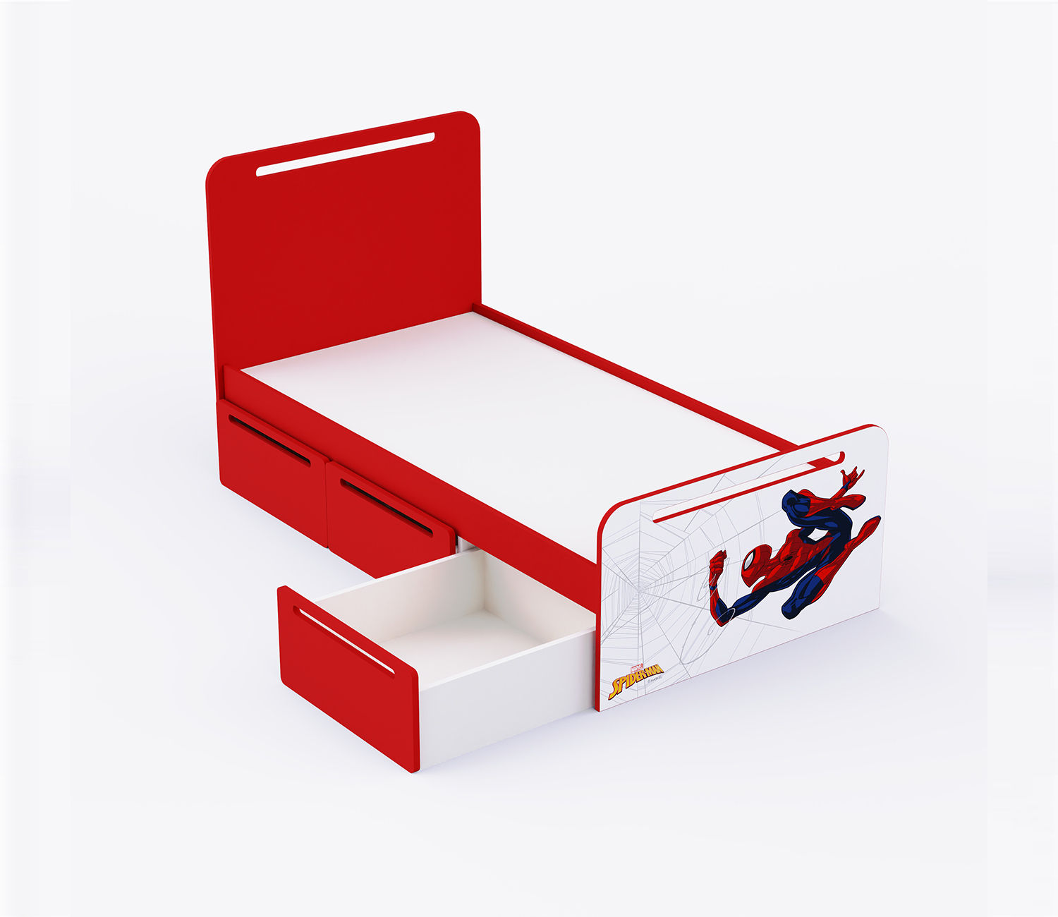 Wallpaper #AOoGVpMBlwTYPL18Zg8n143 Buy Matte Finished Spiderman Bed with Drawer Storage Red Online in