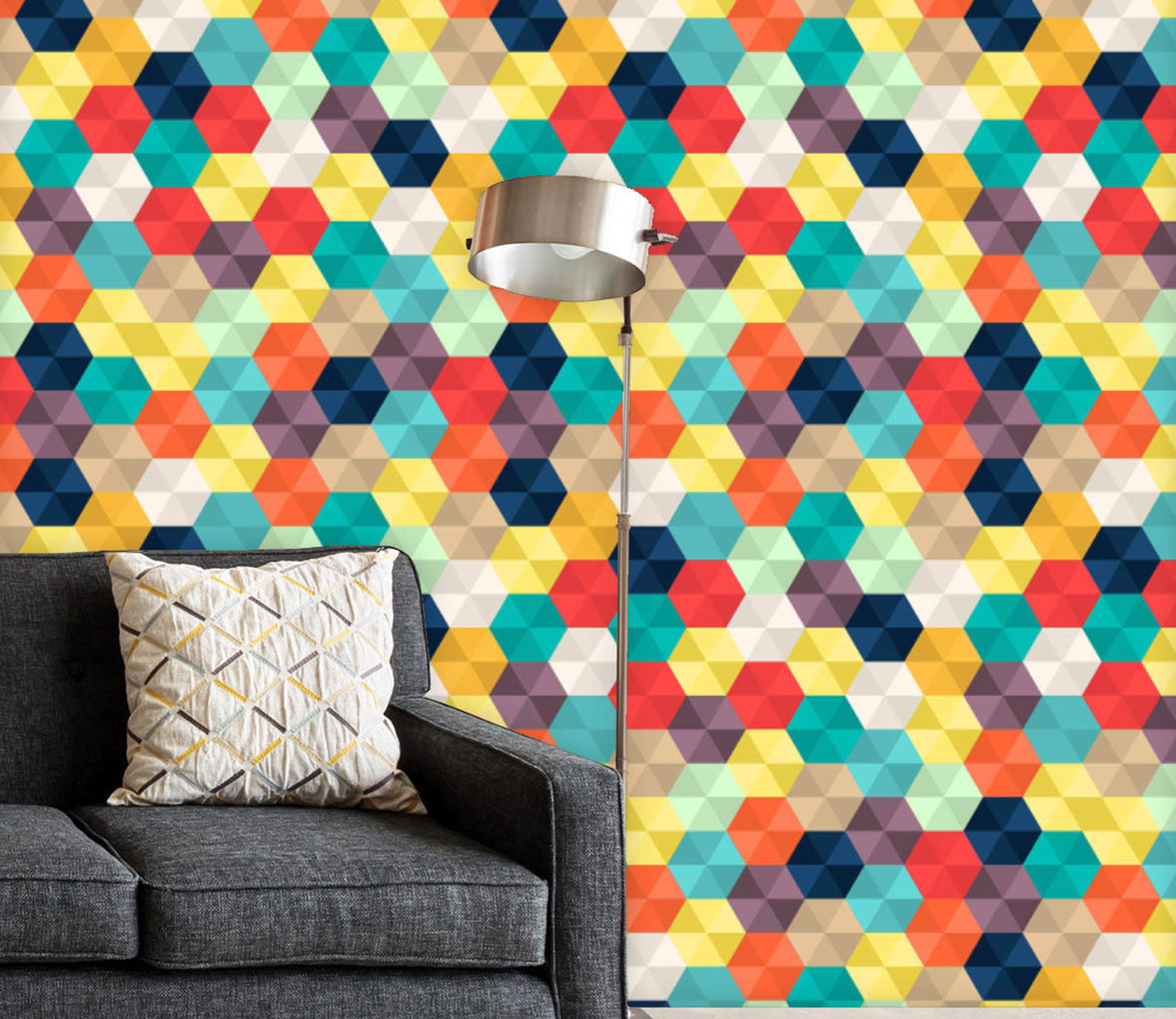 Wallpaper #BGc5B5MBSpphPi3-MMXD84 Buy Abstract Colorful Hexagons Non Pvc Self Adhesive Peel Stick Vinyl