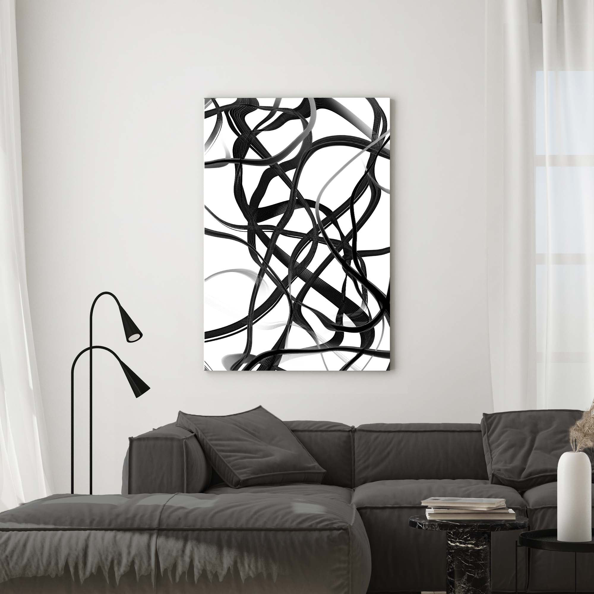 Wallpaper #rztWcJcBSWmA-tzpc4_463 Abstract Line Black White Canvas Wall Art Tailored Canvases