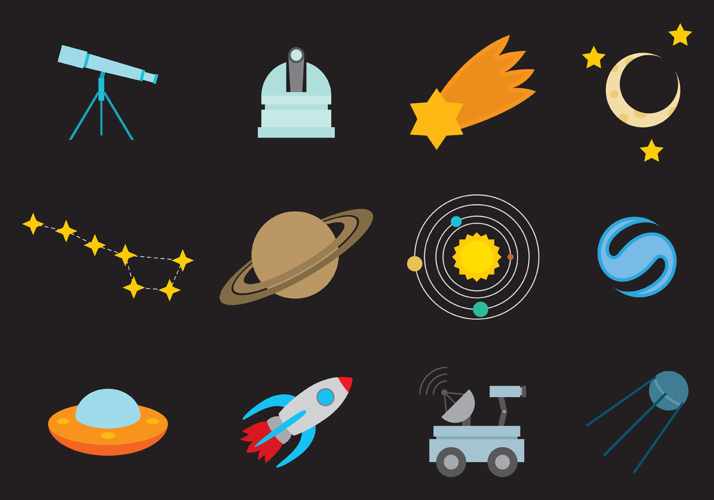 Wallpaper #CGc6B5MBSpphPi3-I8U645 Space Vector Icons Download Free Vector Art Stock Graphics Images