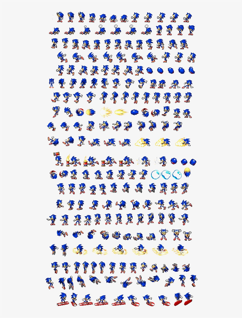 Wallpaper #cc85f Custom Classic Sonic Sprite Sheet by Adanishedgehog2011 on Deviantart