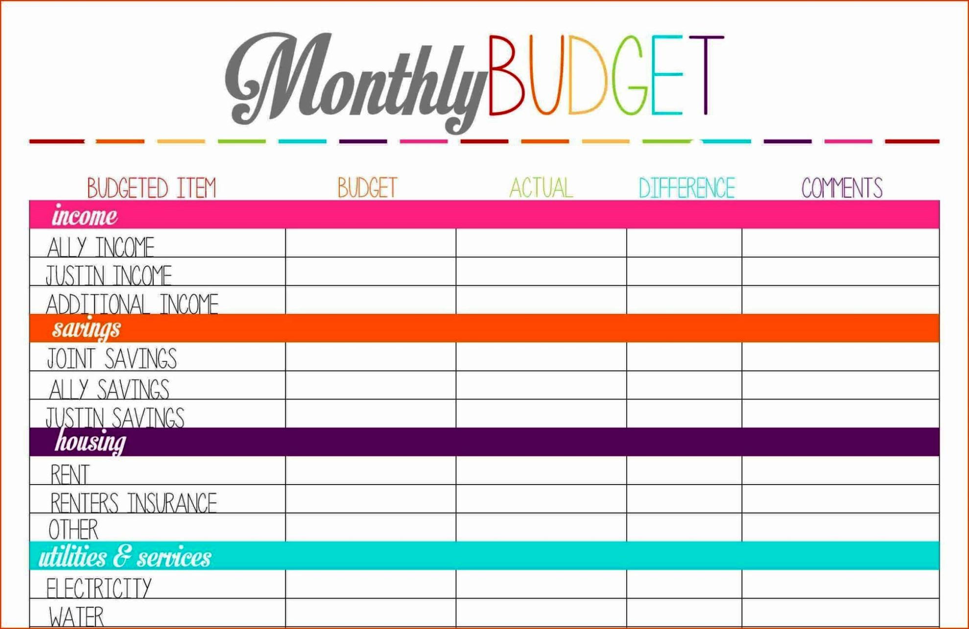 Wallpaper #0CC73 Free Monthly Budget Spreadsheet Template Excel Google Sheets