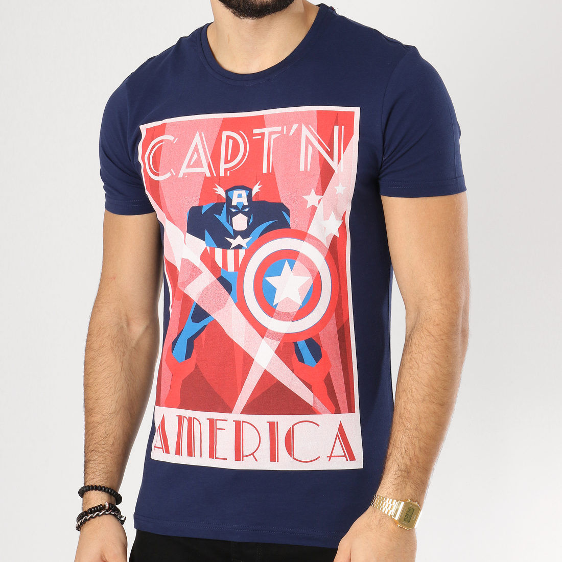 Wallpaper #HhkaNo8BtGB6xQ782KJ59 Captain America Tee Shirt Captain America Bleu Marine