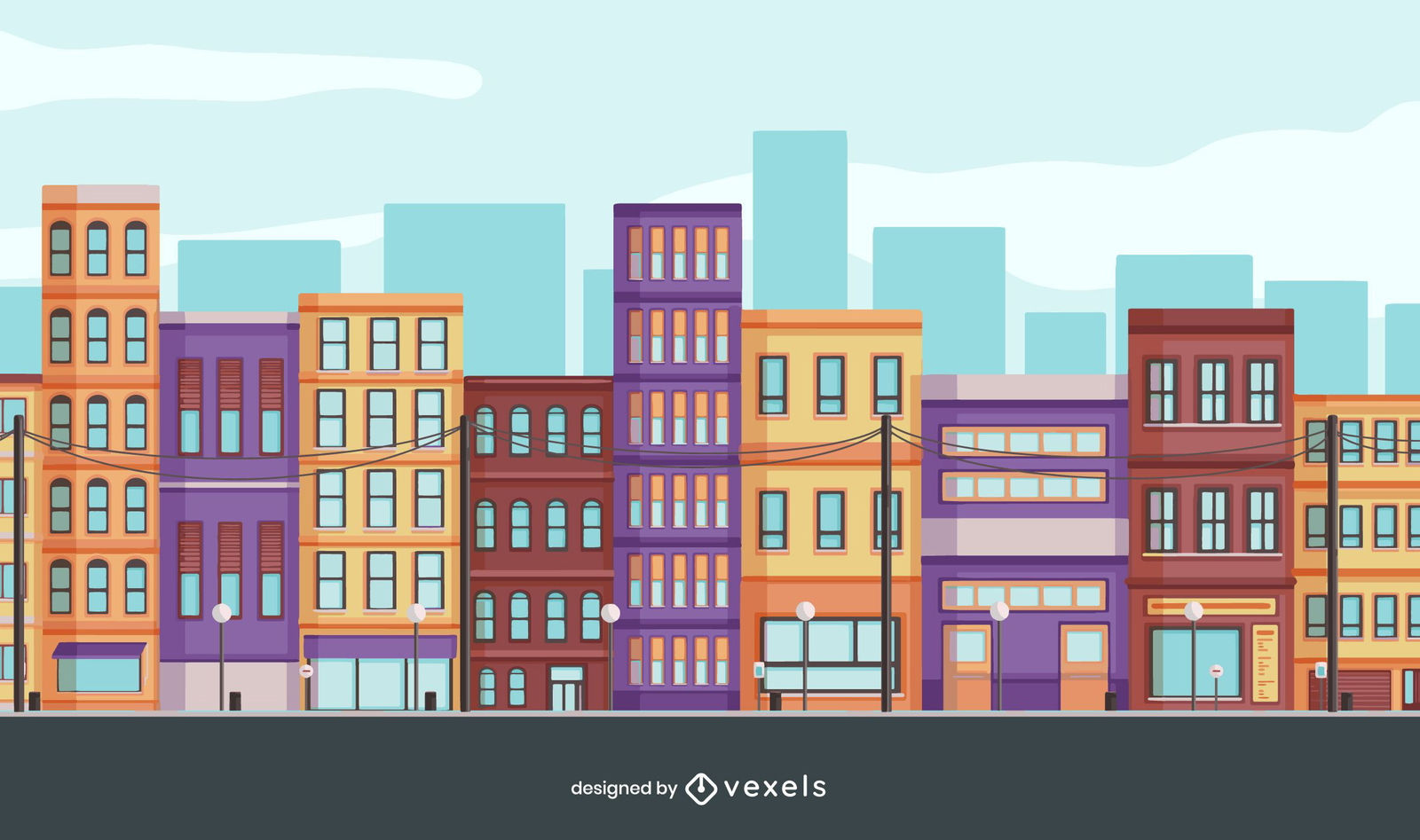 Wallpaper #dmfr65IBSpphPi3-5U-B3 Buildings City Illustration Design Vector Download