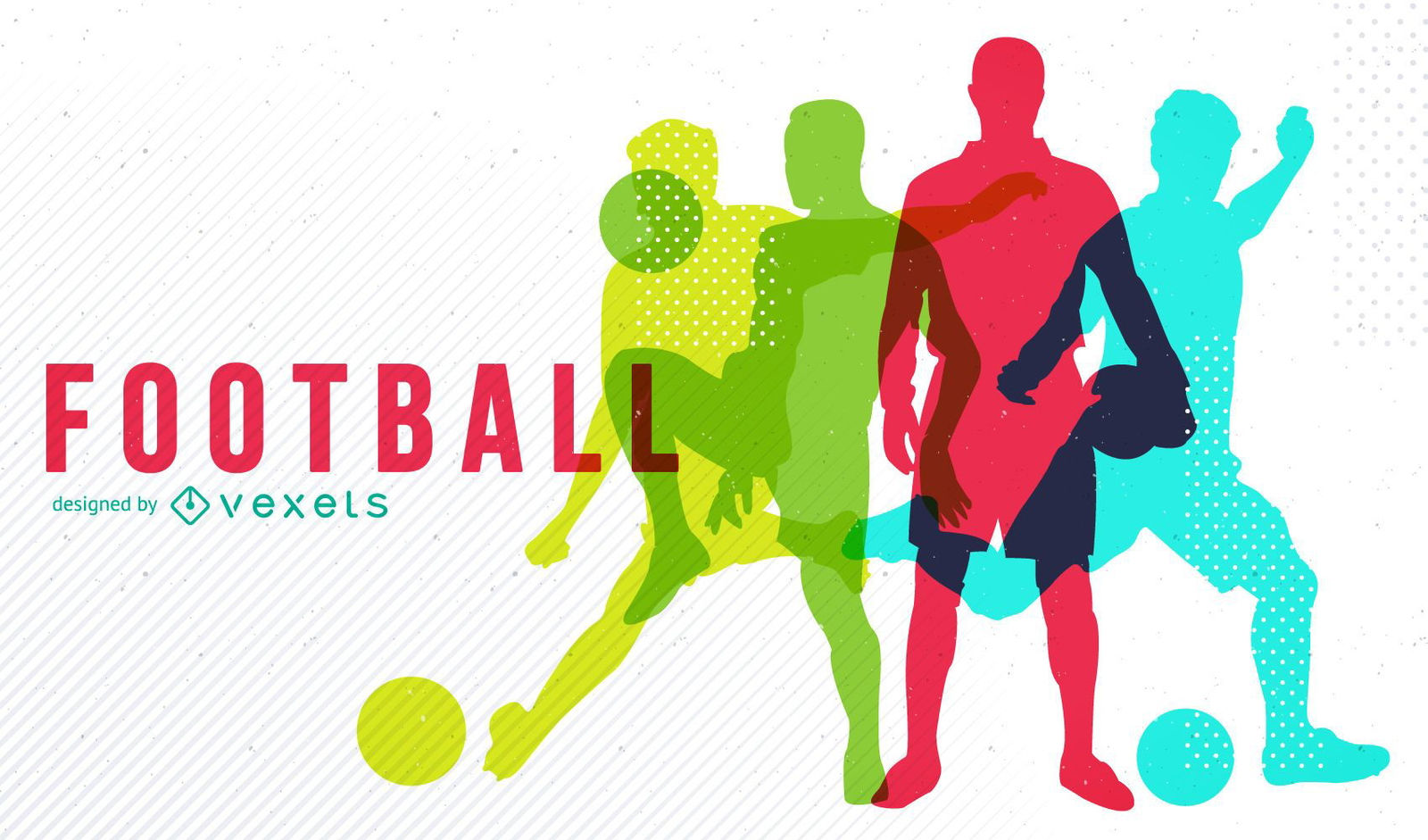 Wallpaper #gGdQ7pIBSpphPi3-YVxF345 Football Design with Colorful Silhouette Vector Download