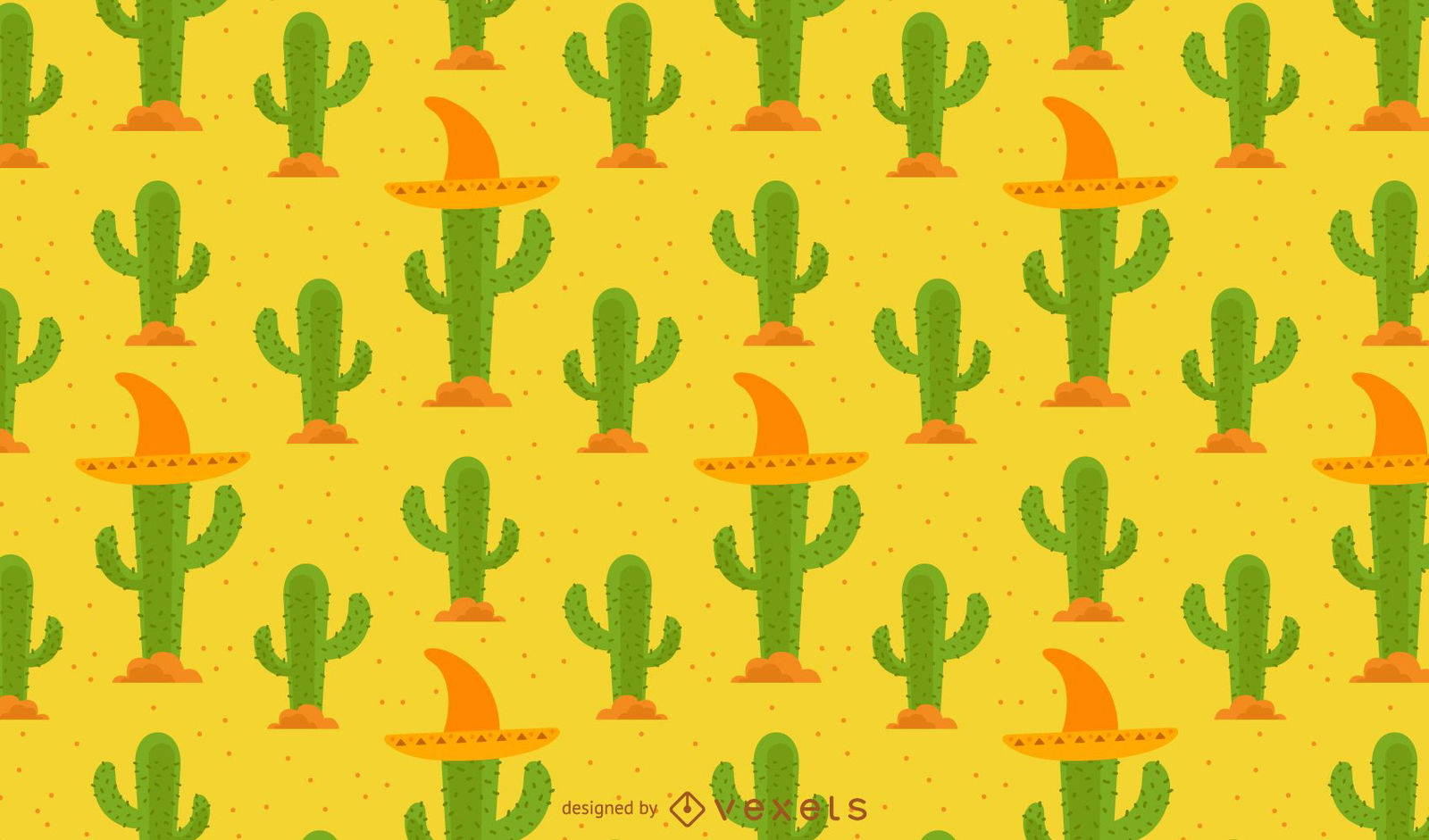Wallpaper #gGdQ7pIBSpphPi3-YVxF403 Cactus Pattern with Mexican Hat Vector Download