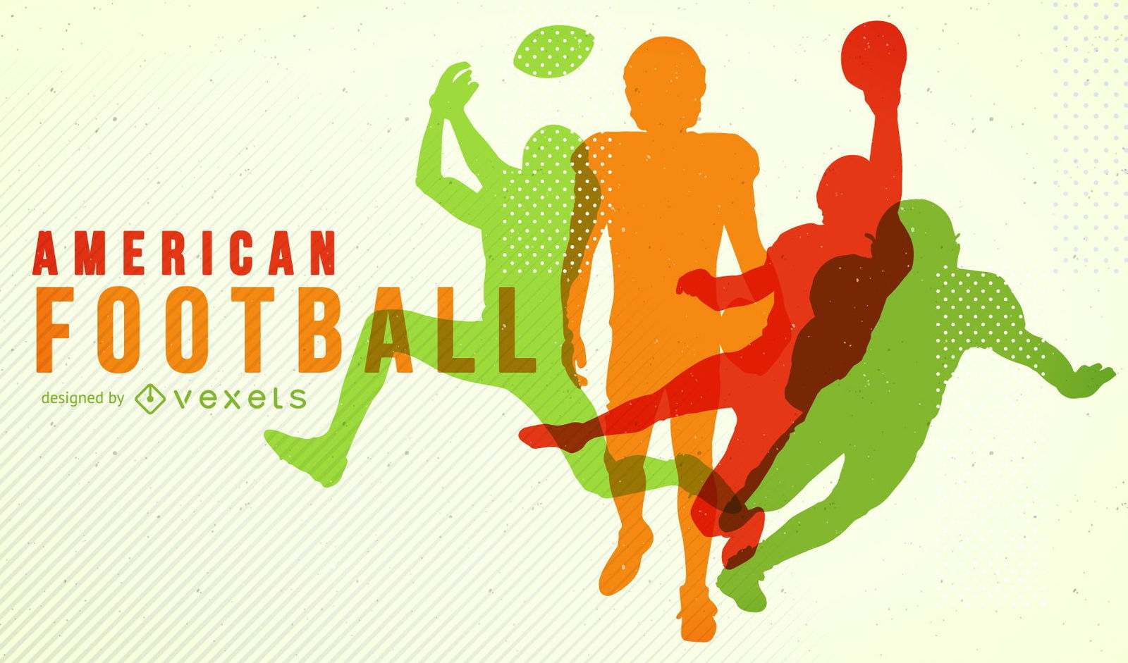 Wallpaper #gGdQ7pIBSpphPi3-YVxF425 Colorful American Football Silhouette Poster Vector Download