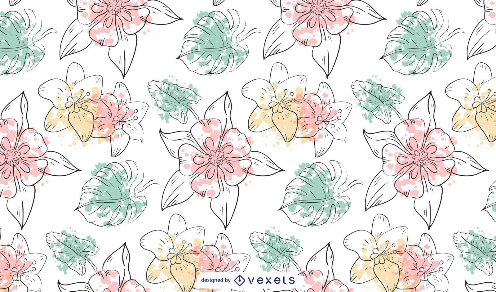 Wallpaper #_hk9Io8BtGB6xQ78qYEx52 Watercolor Flowers Pattern Design Vector Download
