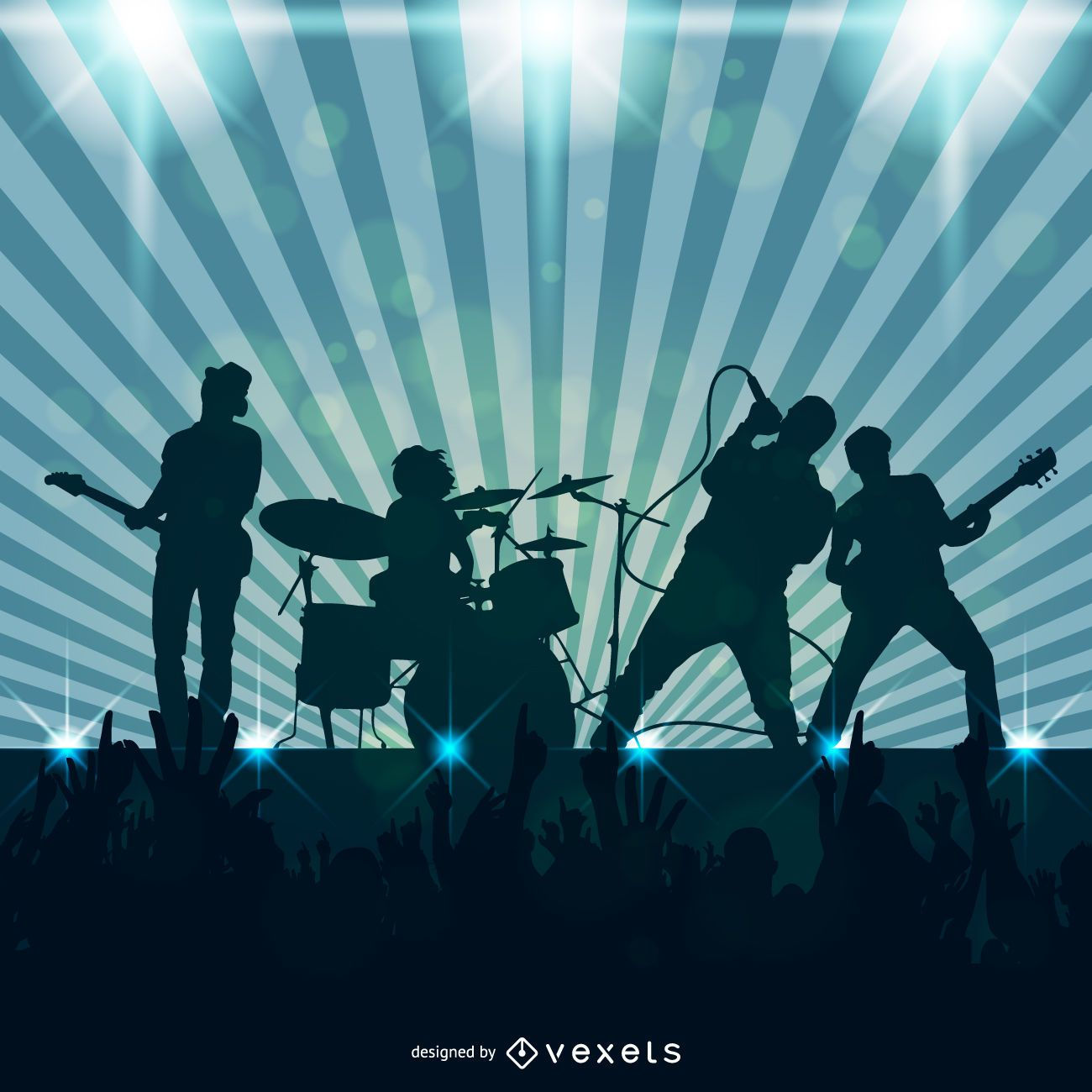 Wallpaper #gGdQ7pIBSpphPi3-YVxF384 Rock Band Playing Illustration Vector Download