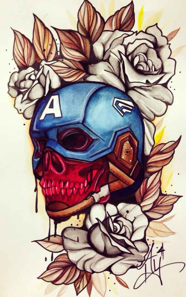 Wallpaper #P5zO4JIBZHQxiYarB7hG257 105 Captain America Tattoo Designs and Ideas for Marvel Superhero Fans