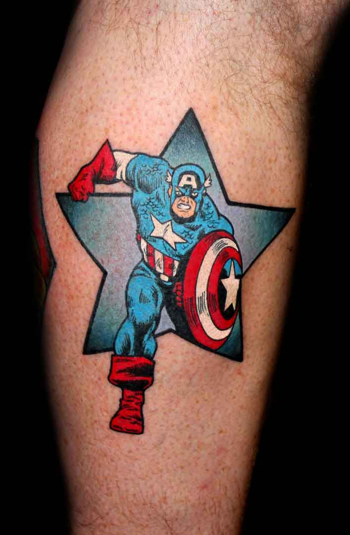 Wallpaper #P5zO4JIBZHQxiYarB7hG133 105 Captain America Tattoo Designs and Ideas for Marvel Superhero Fans