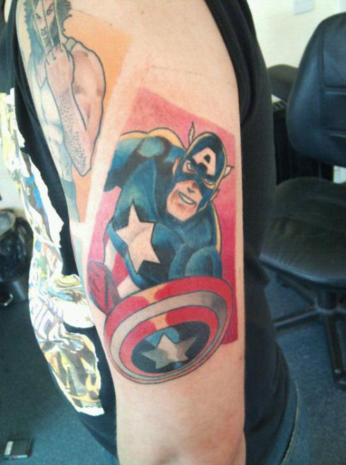 Wallpaper #P5zO4JIBZHQxiYarB7hG234 Captain America Tattoos Designs Ideas and Meaning Tattoos for You