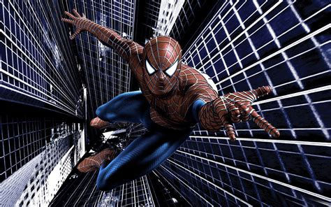 Wallpaper #YnP0fo4BFI5NbQksIxfN76 Spider-Man Swinging Between Skyscrapers in the City
