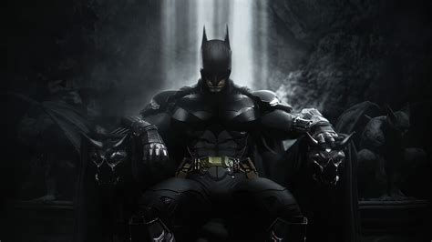Wallpaper #YnP0fo4BFI5NbQksIxfN81 Batman Sits on a Throne in the Batcave