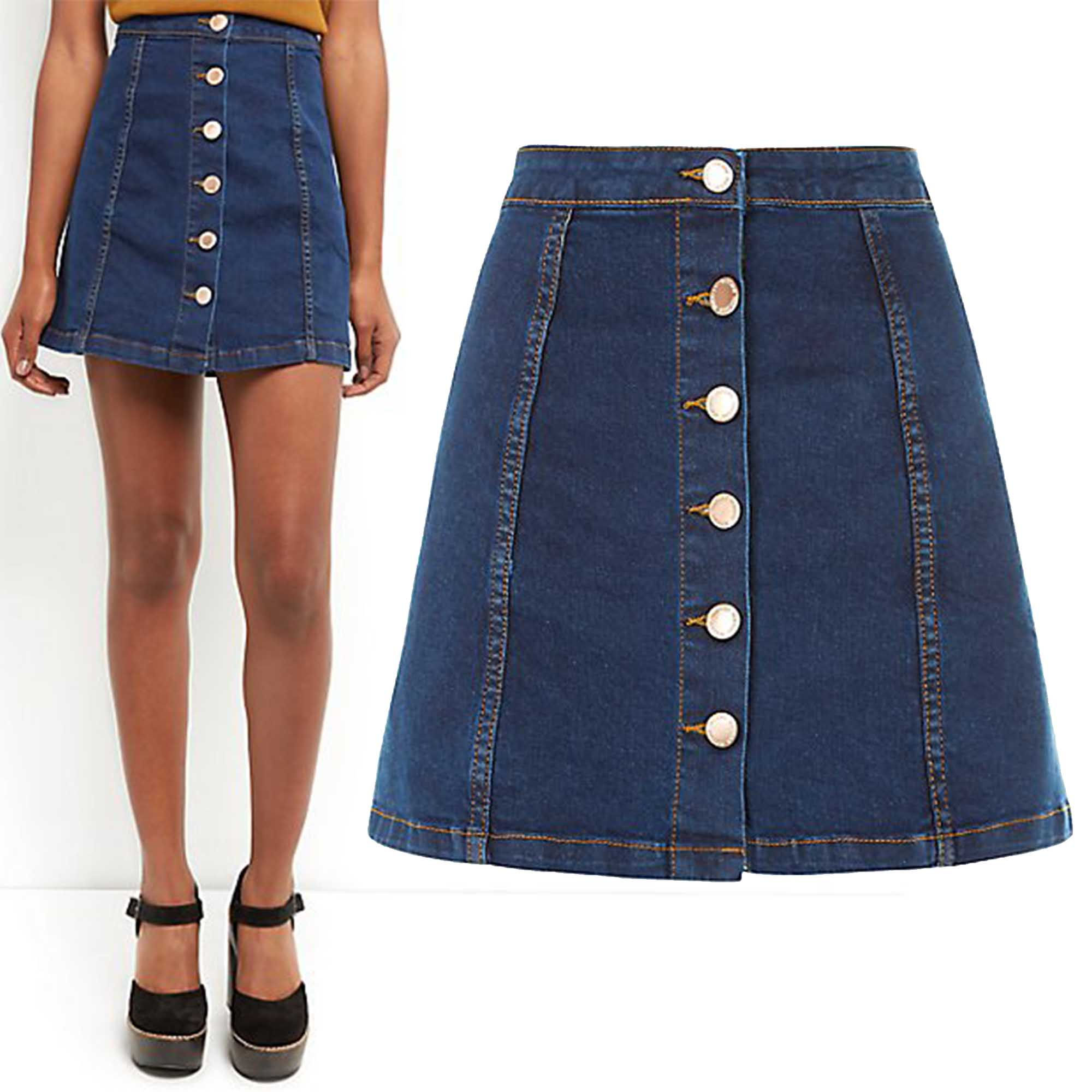 Wallpaper #1DADC Missguided Blue Authentic Vintage Superstretch Denim Mini Skirt Lyst