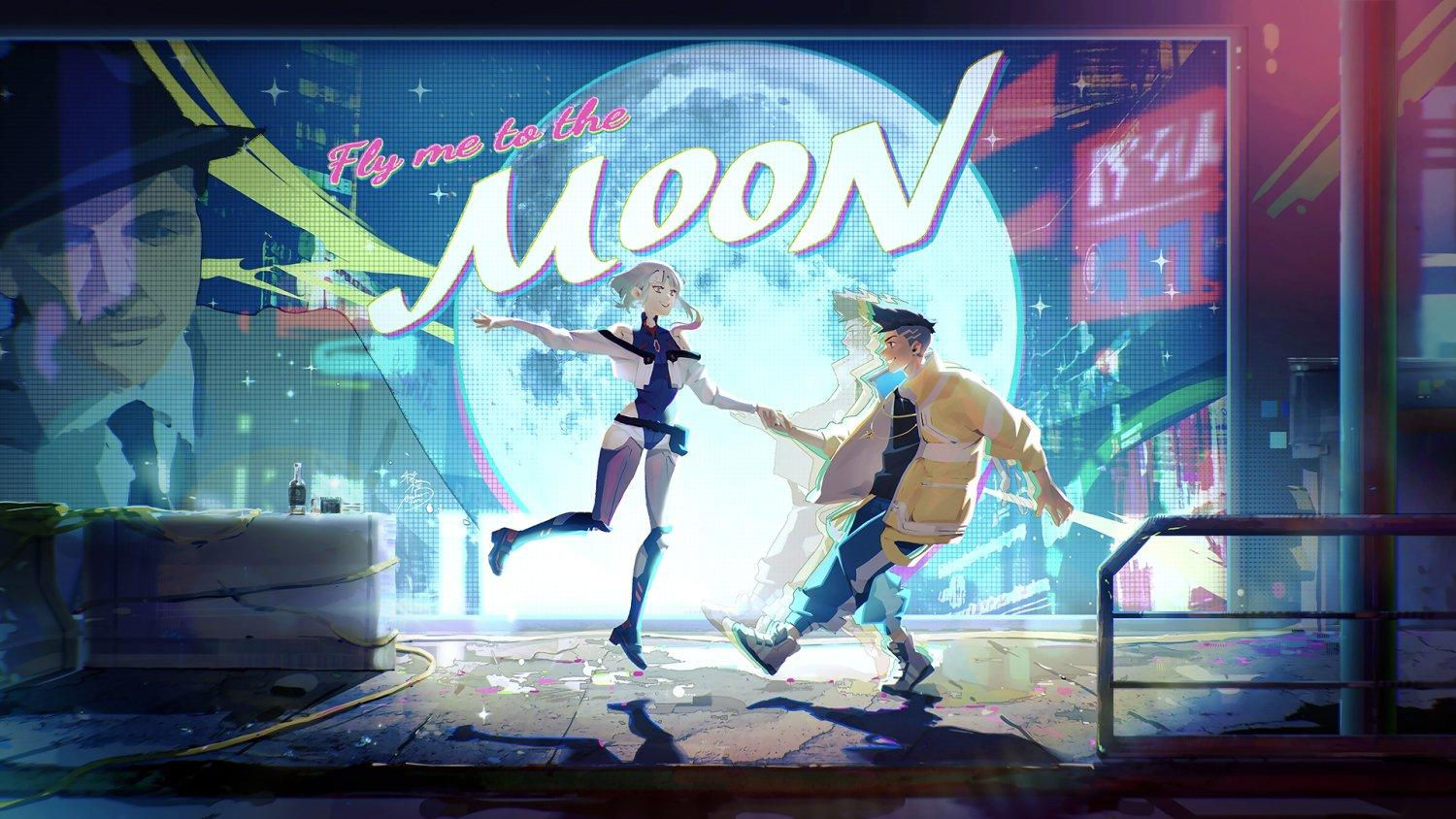 Wallpaper #iBrMT5MB1yWOL4qgeX8338 Fly Me to the Moon Cyberpunk Edgerunners Know Your Meme
