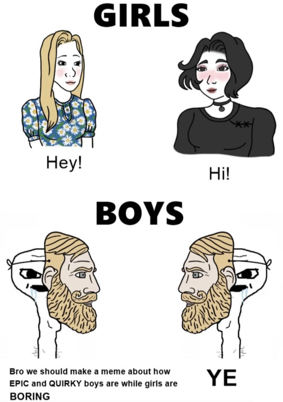 Wallpaper #aFI-NpMBMJD5Jq7_uwnQ88 Hurrrr Boy Quirky Girls vs Boys Know Your Meme