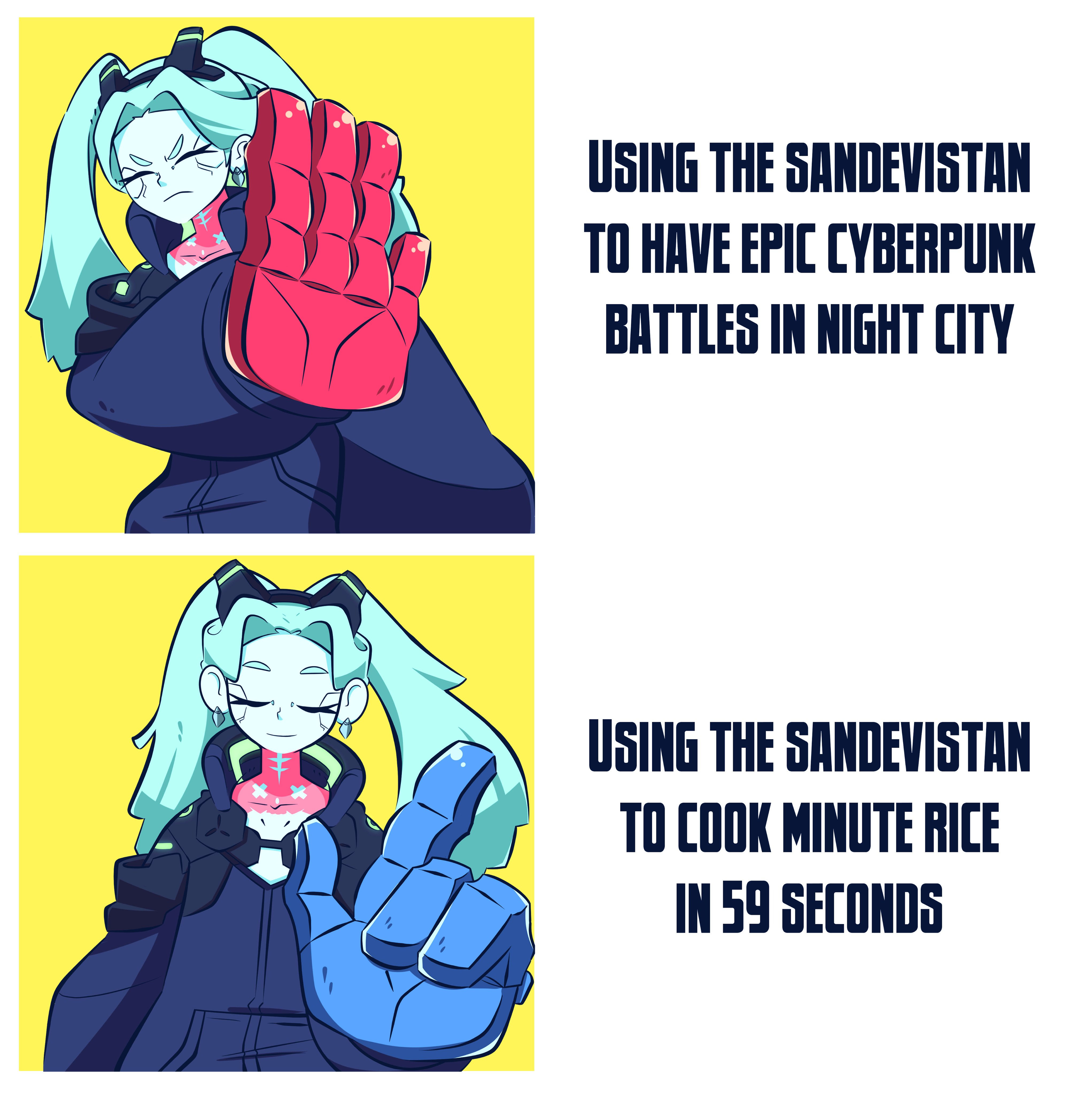 Wallpaper #iBrMT5MB1yWOL4qgeX8317 I Just Finished Cyberpunk and Was Compelled to Draw This Meme Rebecca