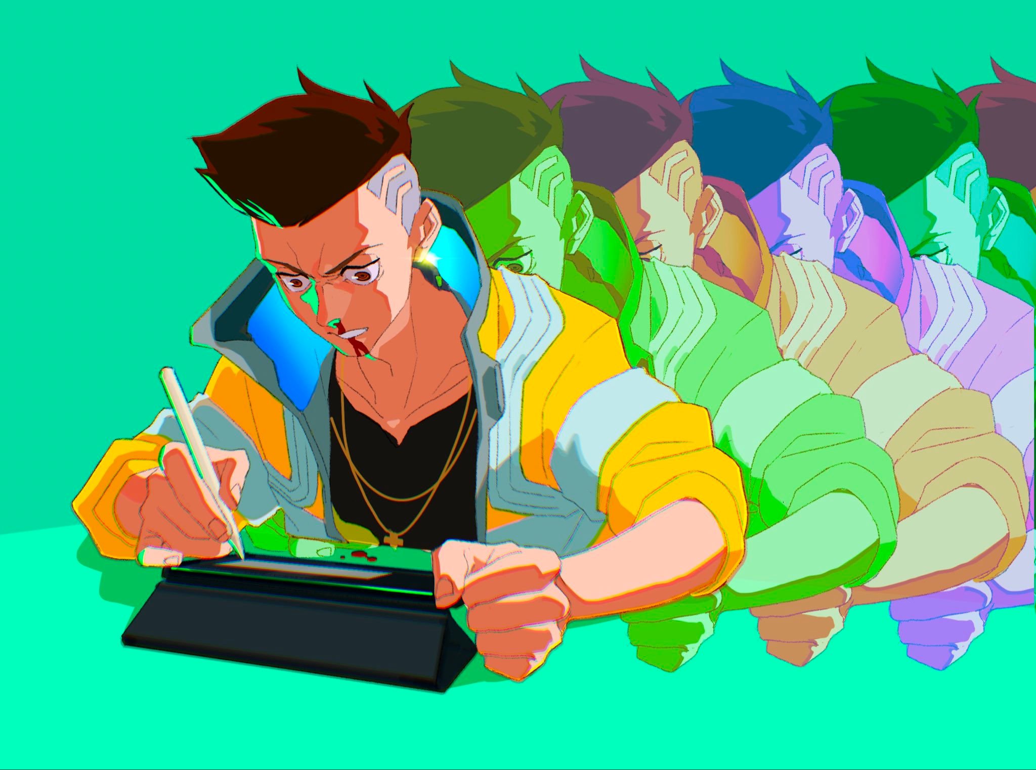 Wallpaper #4Wf665IBSpphPi3-Uk_6318 Artist Drawing Fan Art After Watching Cyberpunk Edgerunners Cyberpunk