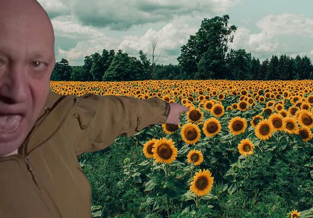 Wallpaper #ImfQBpMBSpphPi3-4cMa162 Prigozhin Pointing at Sunflowers Prigozhin Pointing Know Your Meme