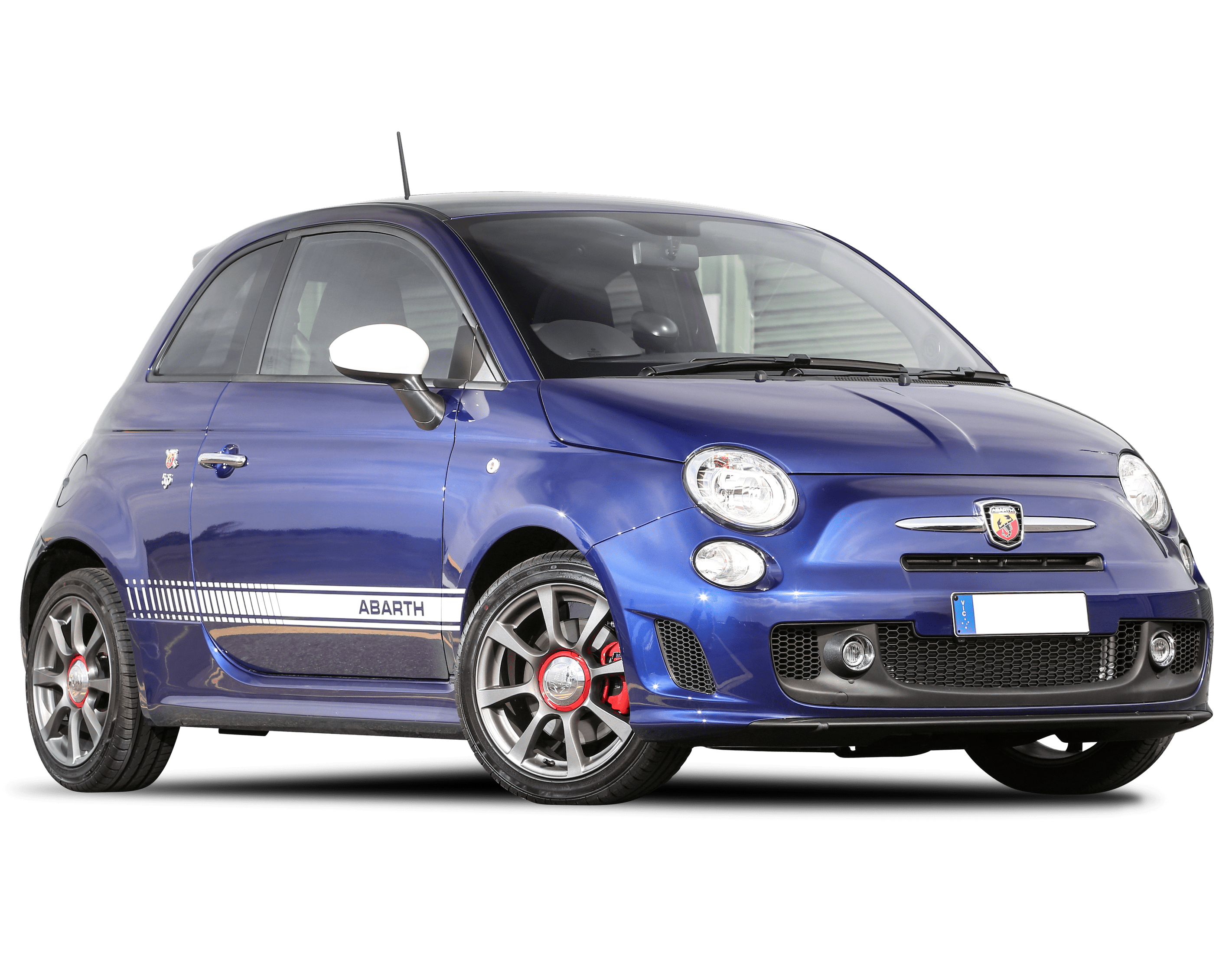 Wallpaper #a819a Front View of Black Fiat 500 Abarth Parked in the Street Editorial