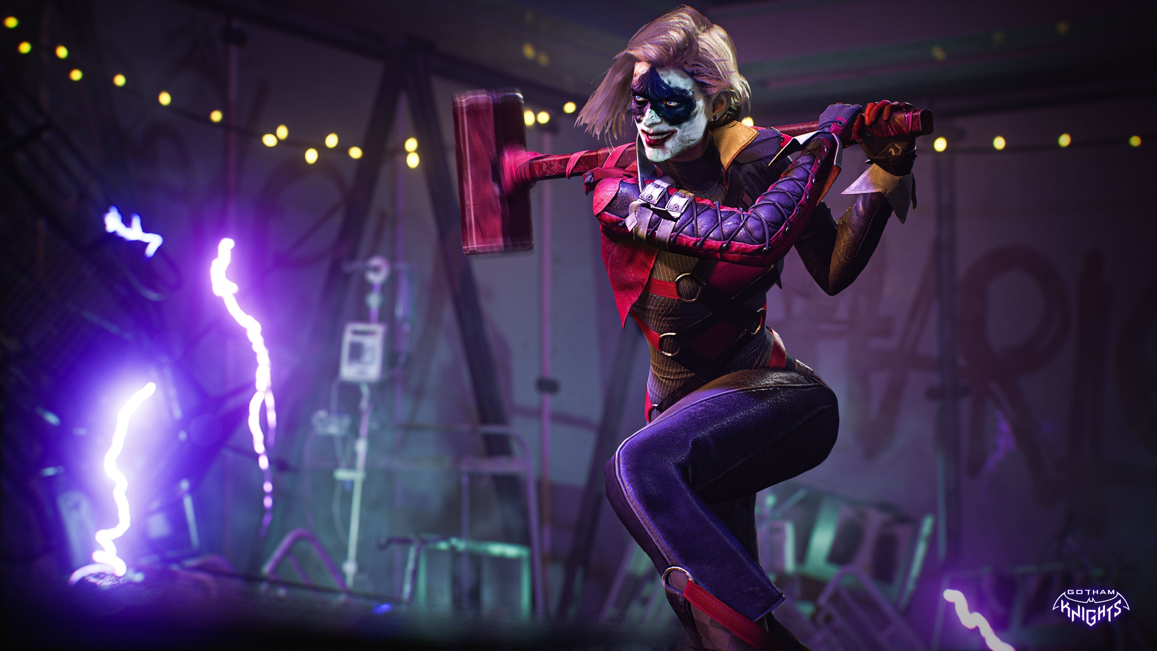 Wallpaper #4b84f Womens Deluxe Harley Quinn Jumpsuit Costume