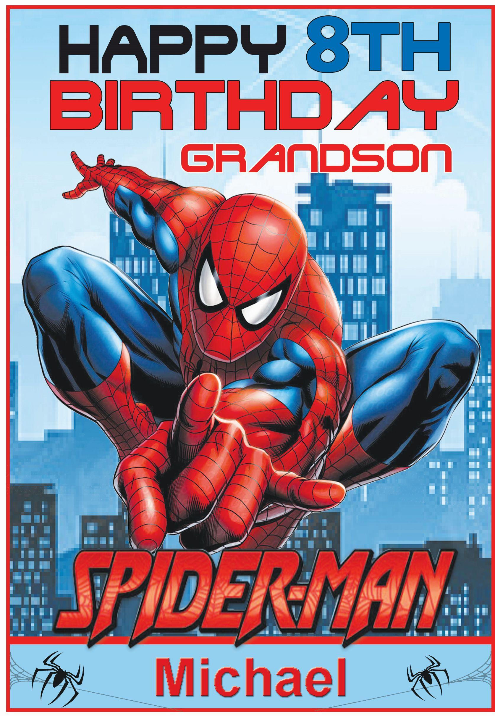 Wallpaper #khlSOo8BtGB6xQ78yazh27 Personalised Spiderman Theme Birthday Card