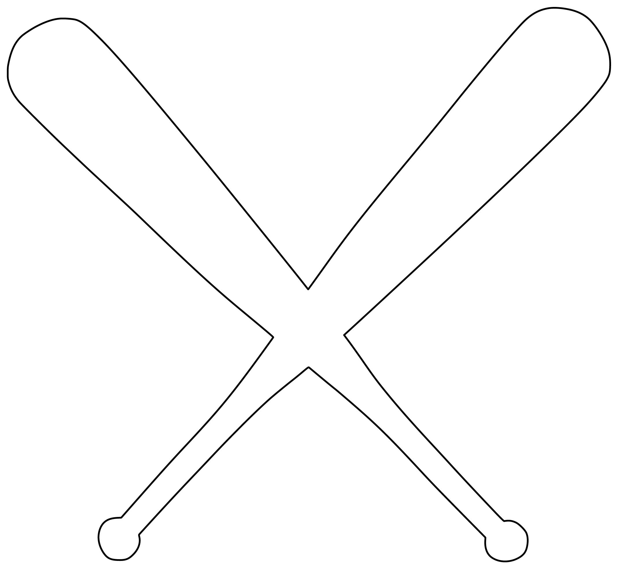 Wallpaper #Cv_taJMB3lSXT3zUwOVw252 Outline of Baseball Bats Free Printable Papercraft Templates