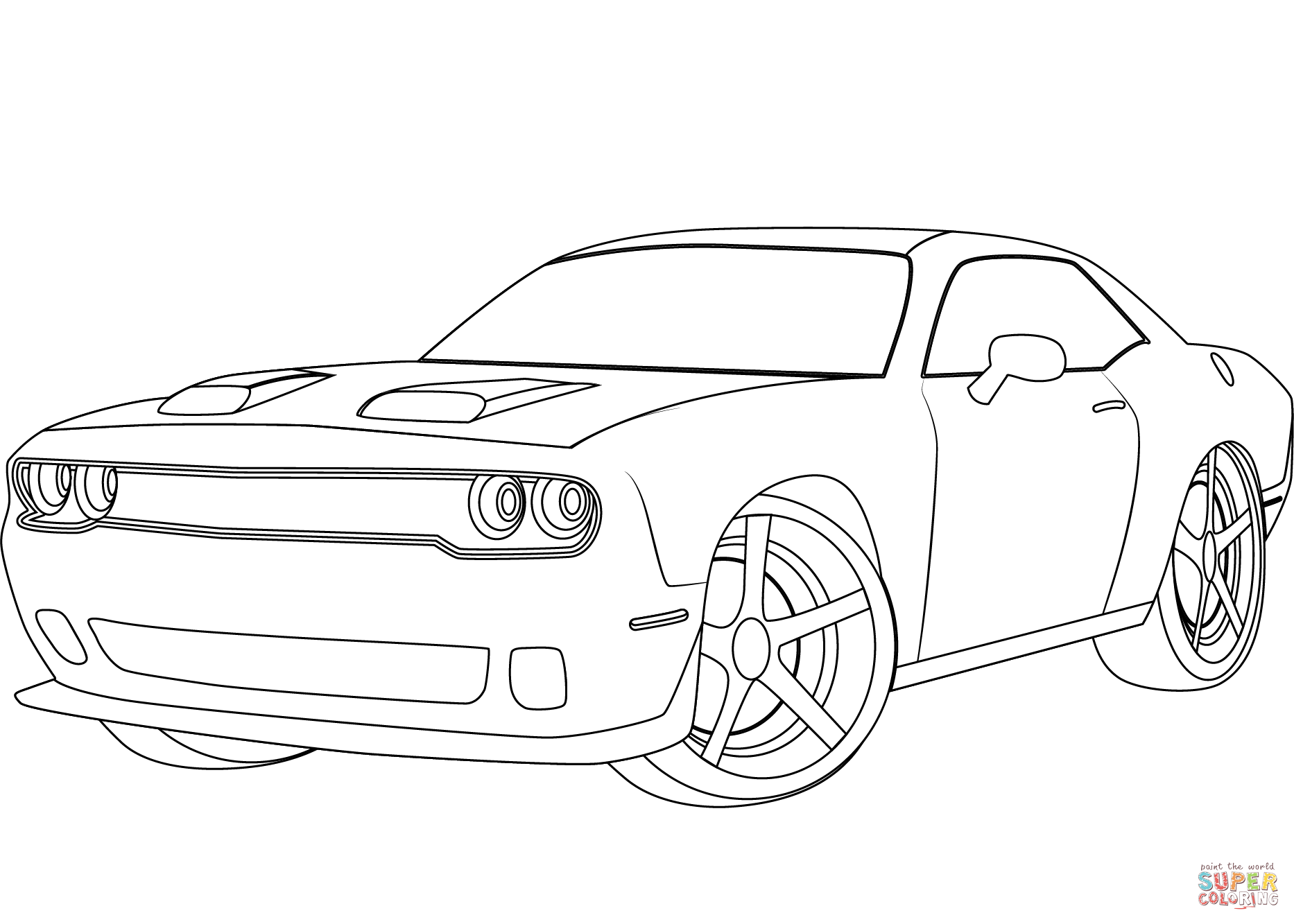 Wallpaper #rBkfOI8BtGB6xQ788qcB30 Rozmalyovka Dodge Challenger Hellcat Rozmalyovki Dlia Ditei Druk Onlain