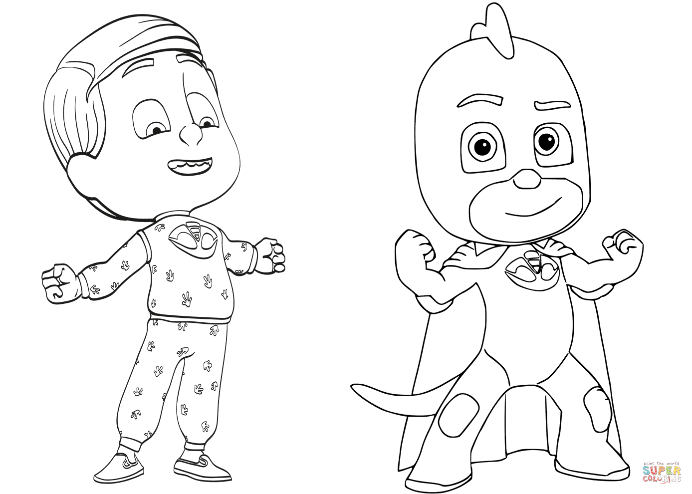 Wallpaper #CGfVA5MBSpphPi3-uLVw284 Pajama Hero Greg is Gekko from Pj Masks Coloring Page Free Printable