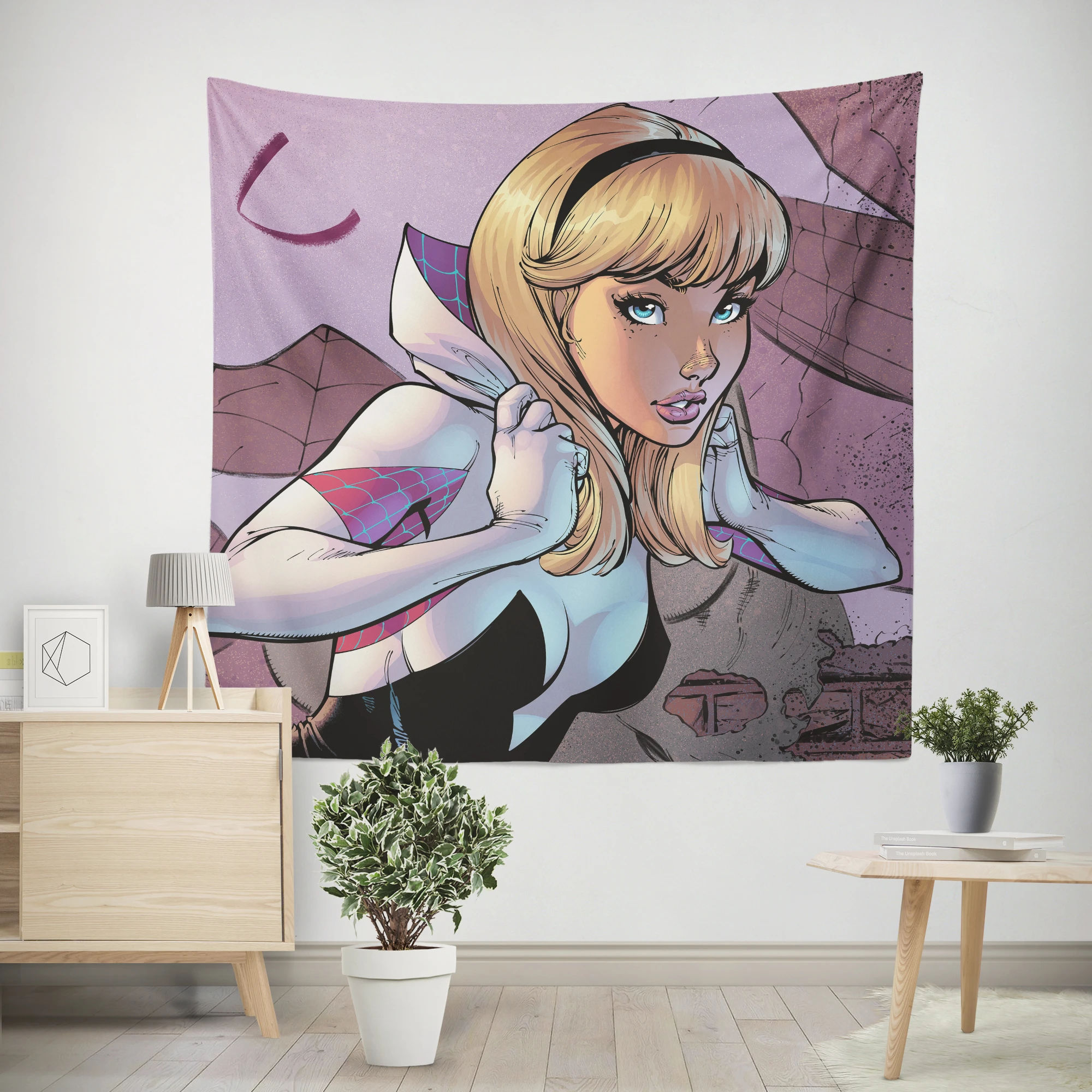 Wallpaper #x_SDOpMBKFX8bn3rH3iq85 Spider Gwen Comics Gwen Heroic Feats Wall Tapestry