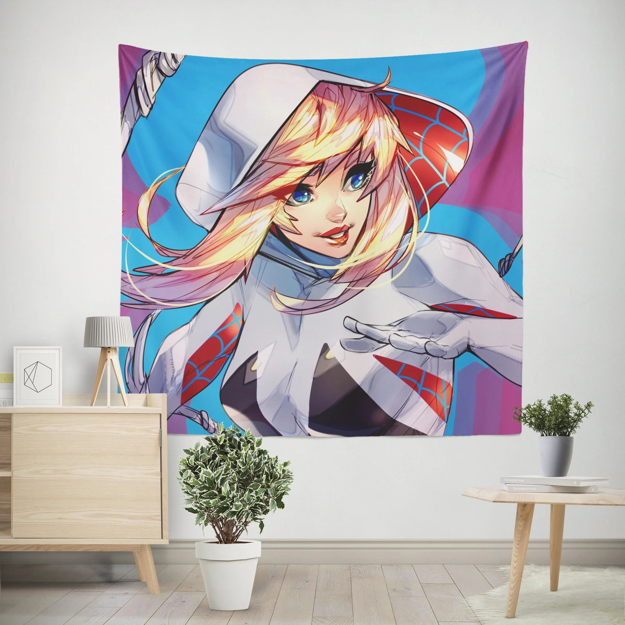 Wallpaper #x_SDOpMBKFX8bn3rH3iq158 Spider Gwen Comics Gwen Stacy Style Wall Tapestry