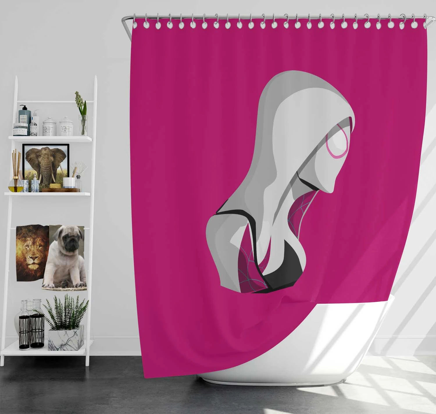 Wallpaper #x_SDOpMBKFX8bn3rH3iq383 Spider Gwen Comics Gwen Heroic Adventures Shower Curtain