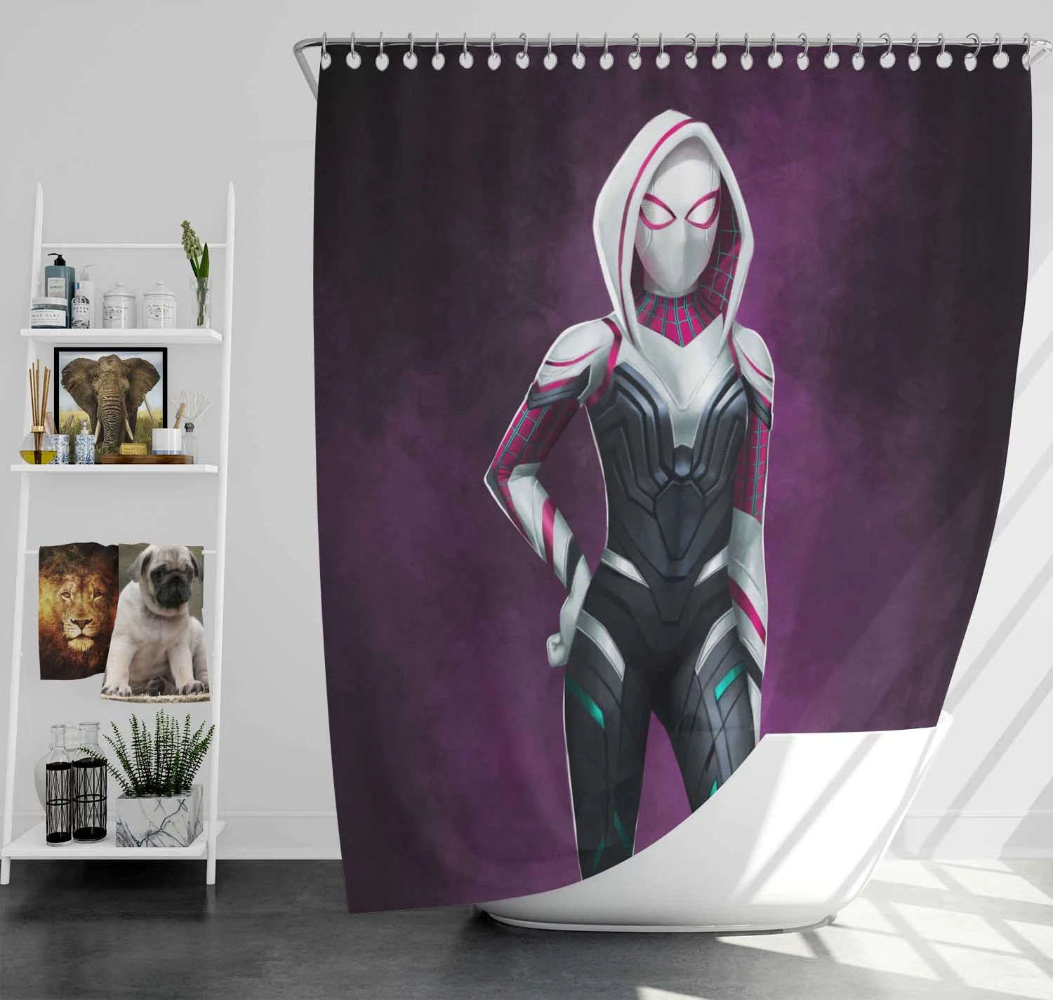 Wallpaper #x_SDOpMBKFX8bn3rH3iq356 Spider Gwen Comics Gwen Stacy Stunning Charm Shower Curtain