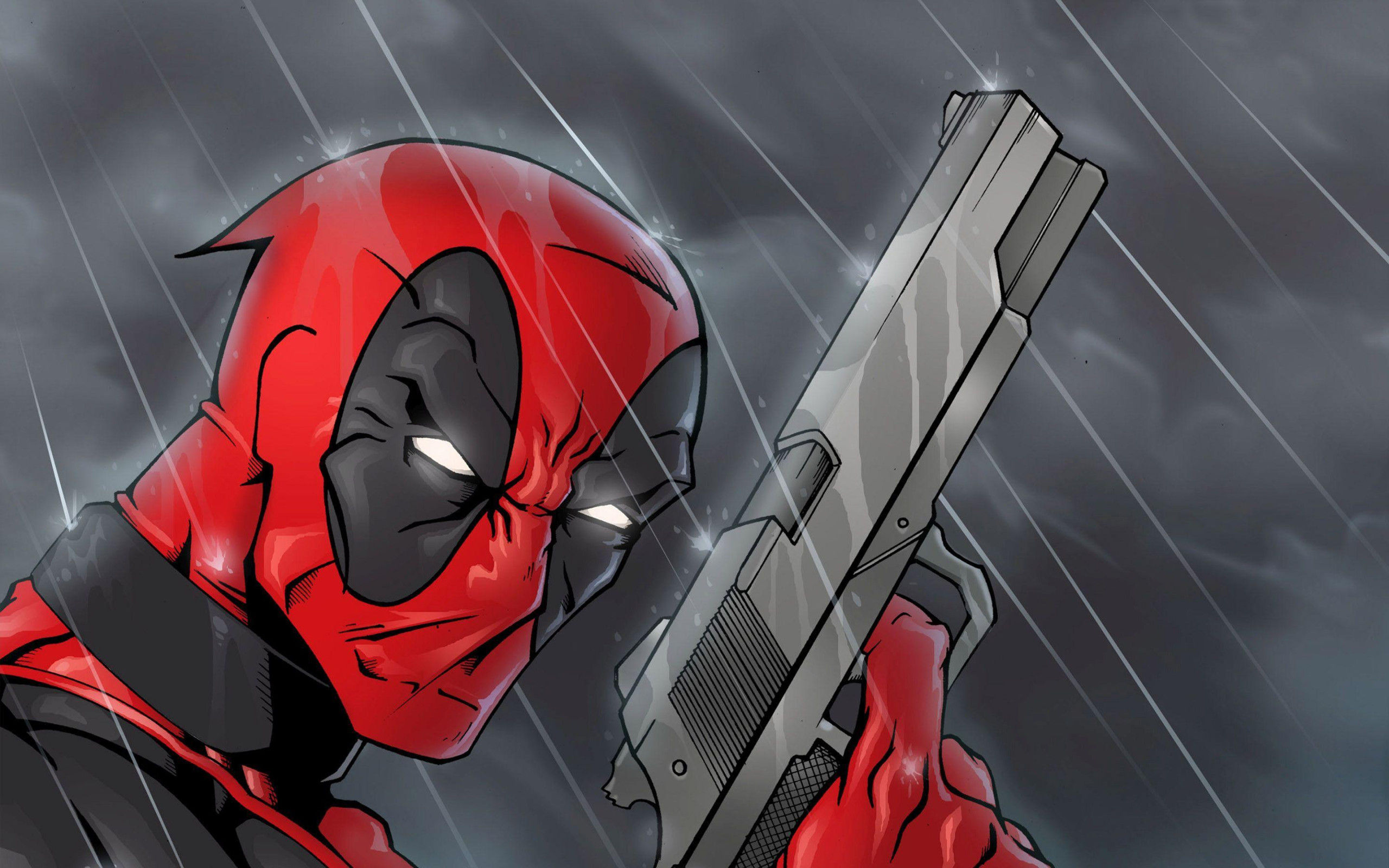 Wallpaper #M7gdTJIBJvJKYCmEwdEf31 Deadpool with a Gun in the Rain HD Desktop Wallpaper Widescreen
