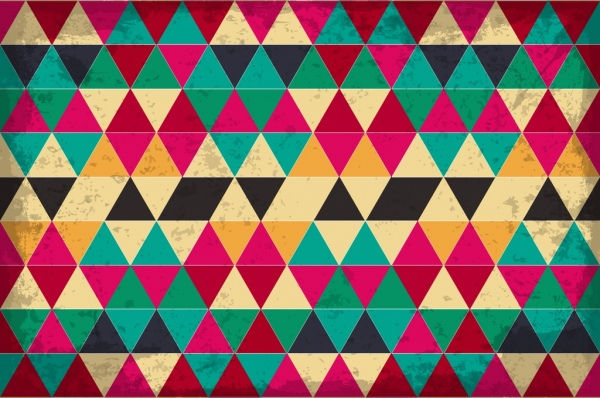 Wallpaper #_bix25IBJvJKYCmEN_fQ64 Triangles Pattern Background Colorful Vintage Repeating Style Free