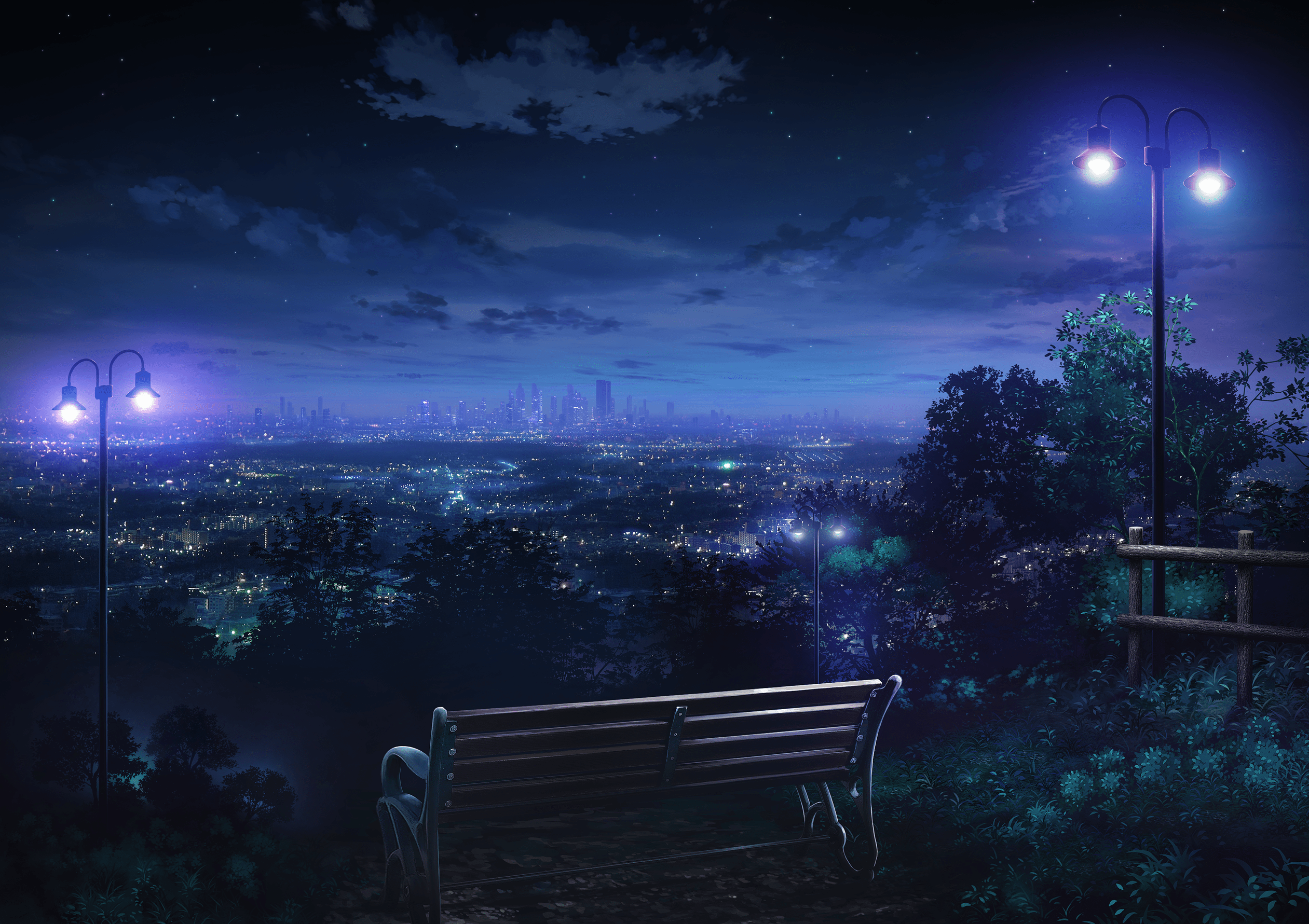 Wallpaper #3x28LZMBlOZrFDOkHNHb31 City Anime Night Sky Wallpaper 4K Anime Original City Girl Starry Sky