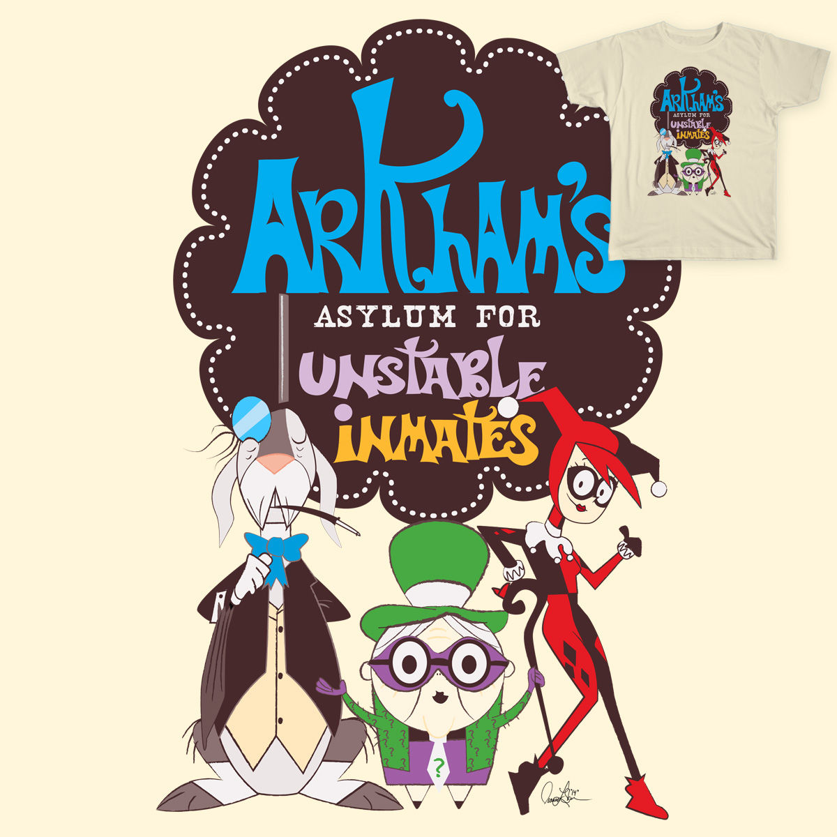 Wallpaper #wD9tPJMBLiIJ4c9OS5GL266 Score Arkham Asylum for Unstable Inmates by Doodleheaddee on Threadless