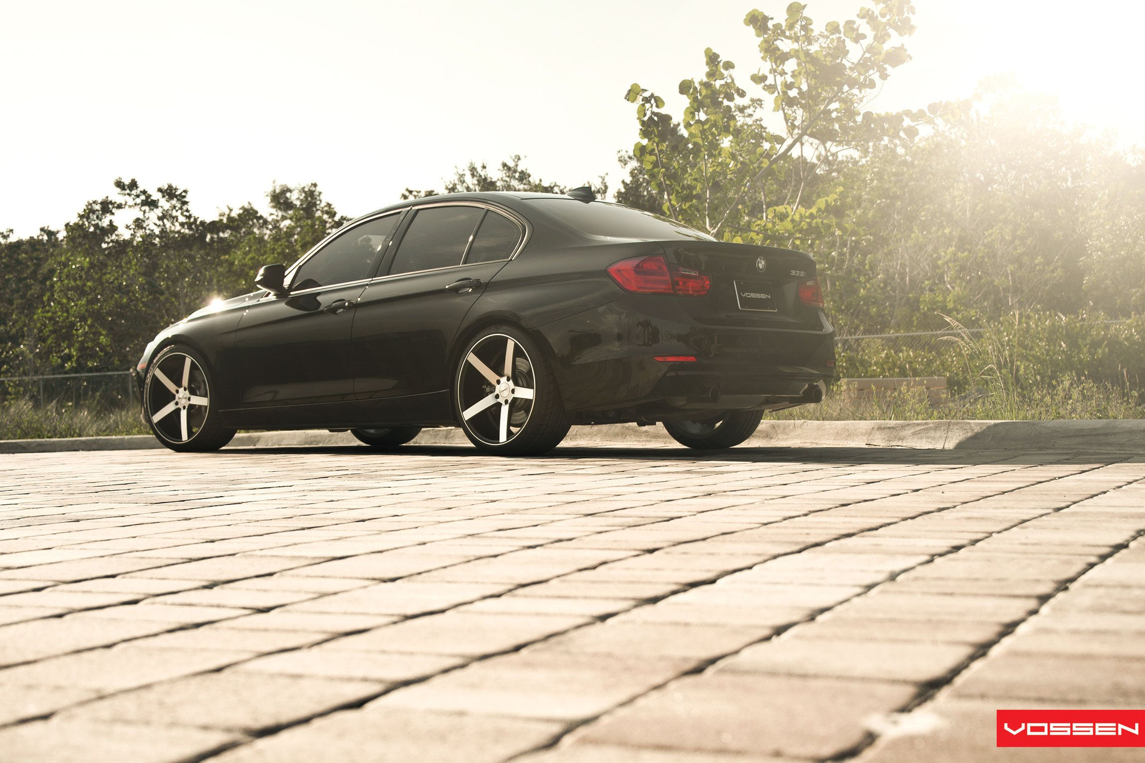 Wallpaper #ssYJM5MBVgN6TXj6c3dg34 Black BMW 3 Series Sits Well on Contrasting Chrome Vossen Rims Carid