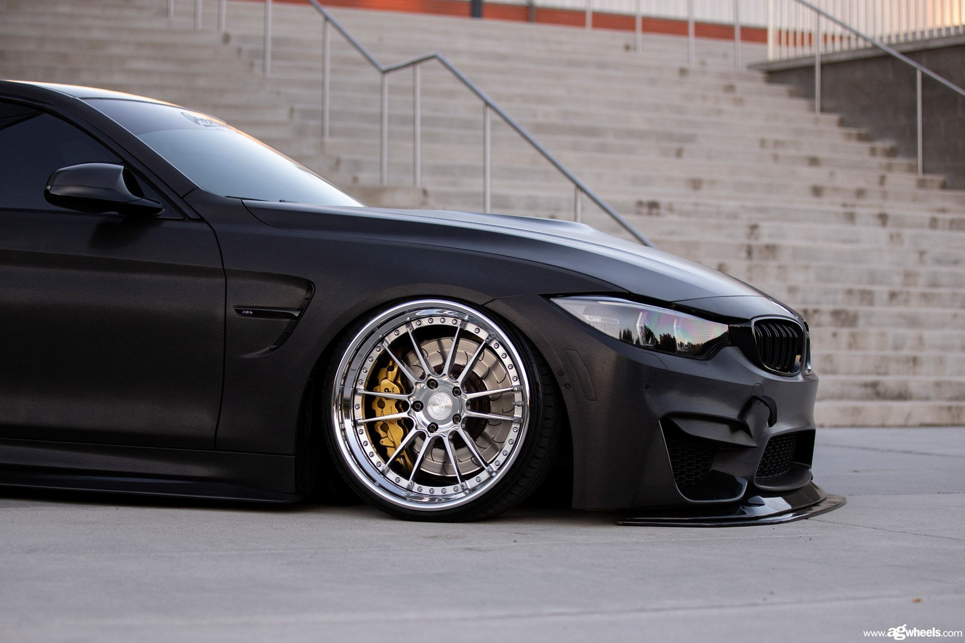 Wallpaper #qEB3MZMBJhL2WPbaTcYp140 Stanced Blacked Out BMW 4 Series Shod in Contrasting Chrome Rims