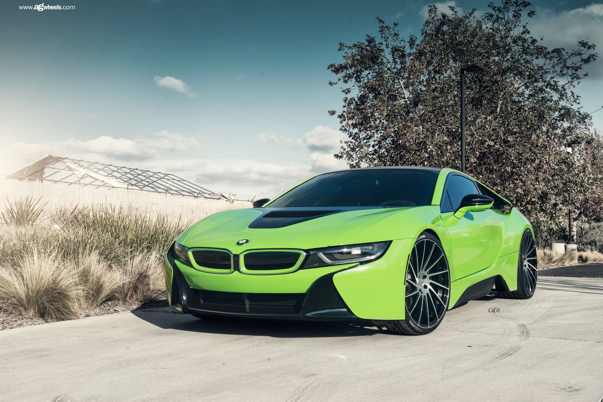 Wallpaper #IkXalY4B7YBJg1BV3qBw30 Lime Green Hybrid BMW i8 on Avant Garde Custom Wheels Caridcom Gallery