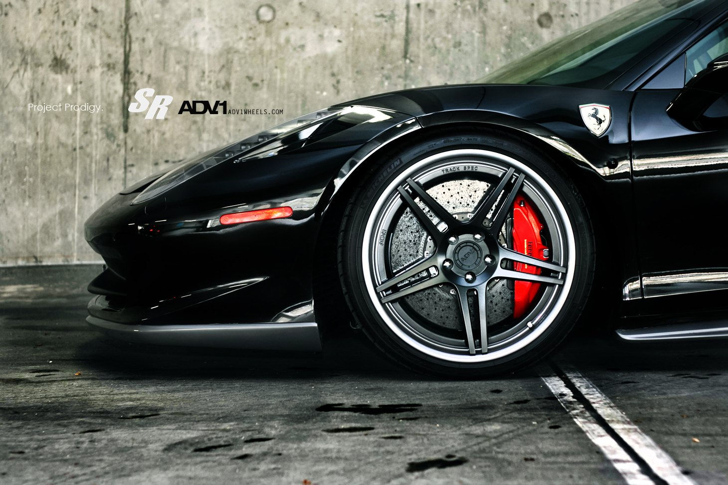 Wallpaper #dH1i9I4Bnwiau_P6Ew_B16 Track Spec Adv1 Rims on All Black Ferrari 458 Caridcom Gallery