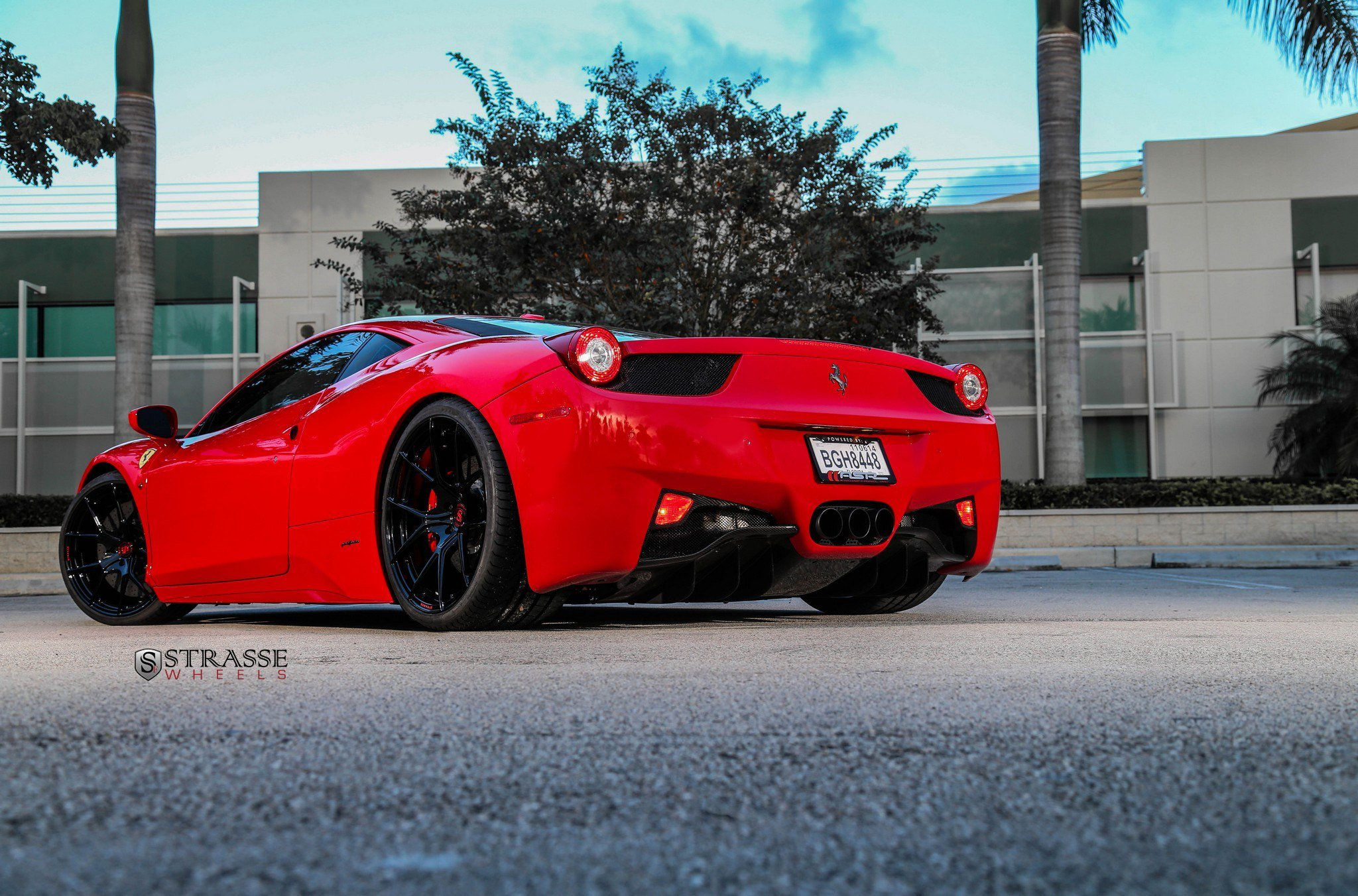 Wallpaper #dH1i9I4Bnwiau_P6Ew_B37 Modern Gloss Black Strasse Rims Adorning Red Ferrari 458 Caridcom