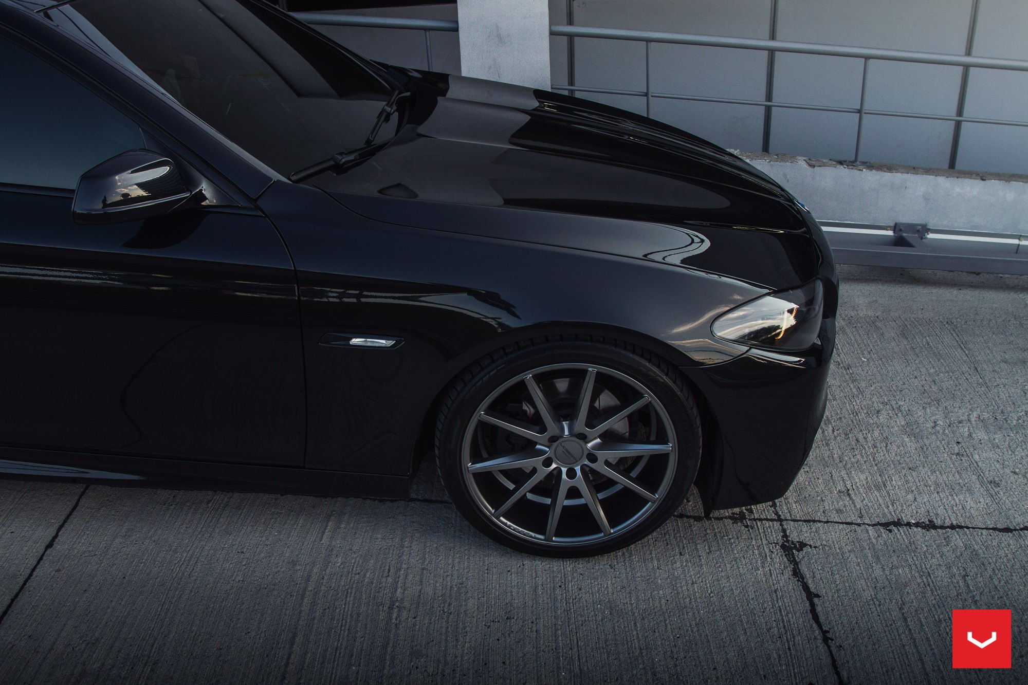 Wallpaper #aUVhj44B7YBJg1BV-50o55 Black BMW 5 Series with Color Changing Halos by Vossen Wheels Carid